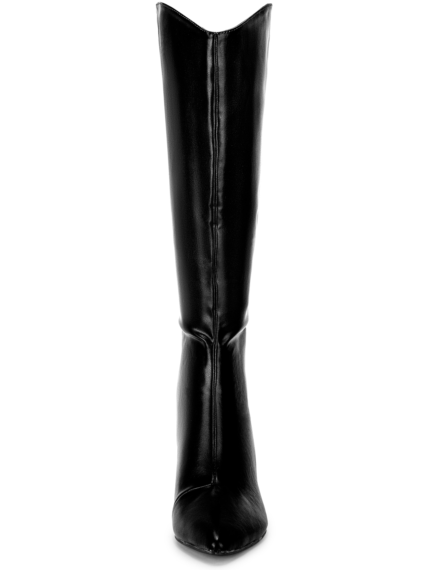DARING DIVA Women's Pointy Toe Stiletto Heels Knee High Boots Black 9