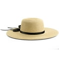 thumbnail image 4 of Peak 2 Peak Women and Men Wide Brim Straw Panama Summer Beach Sun Hat - Adjustable, Fedora, UPF50+Beige, 4 of 6
