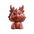 thumbnail image 2 of Tongina Dragon Figurine Dragon Statue Tea Pet Sculpture Good Fortune Feng Shui Mini Tea Pet Ornament Miniature Sculpture for Bookcase brown, 2 of 8