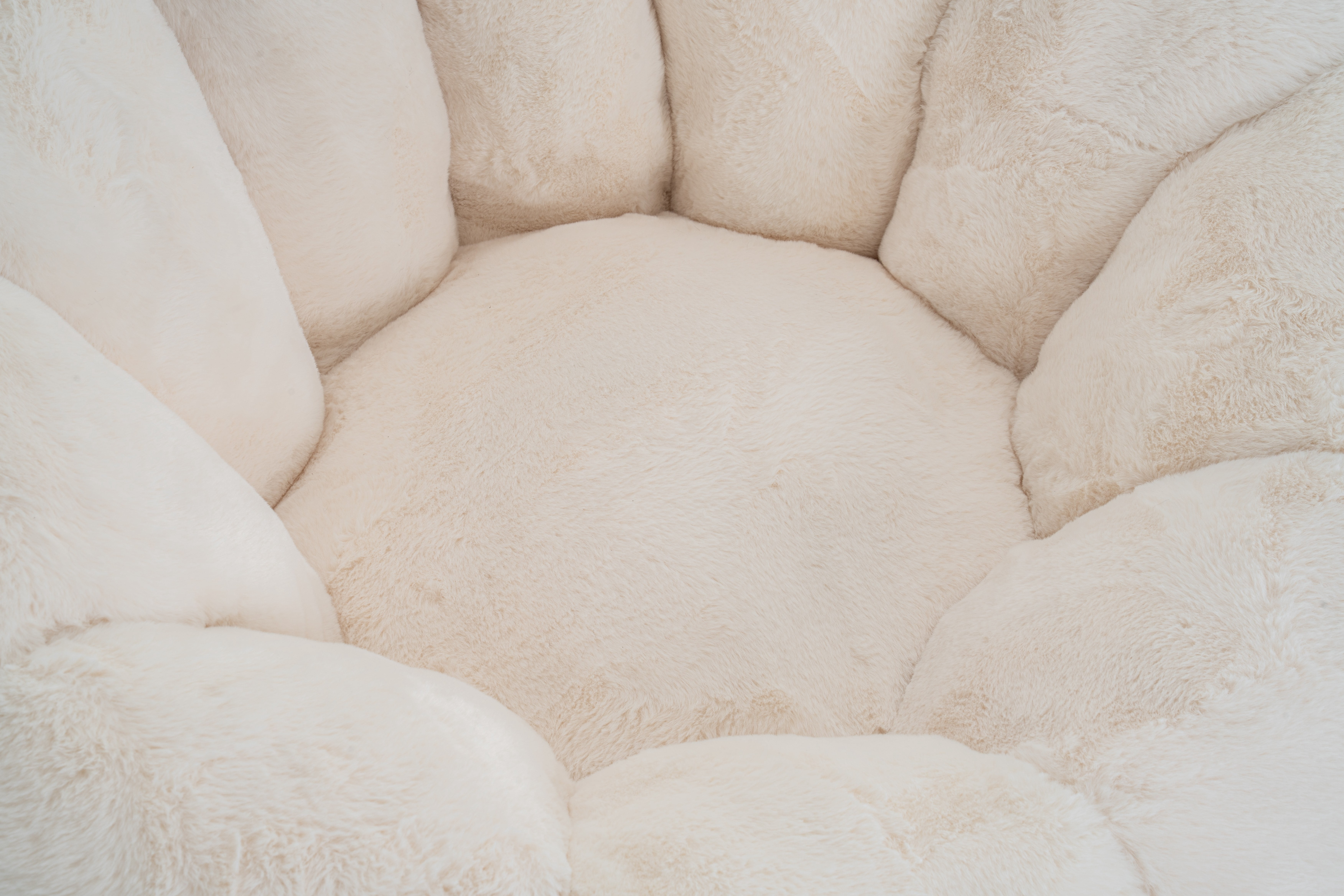 Eyisean 45" Fluffy Bean Bag Chair for Adults with Floral-Shaped Backrest, Comfy Soft Cloud Reading Chair with Faux Fur & Foam, Lazy Lounge Single Sofa for Bedroom, Living Room, Apartment