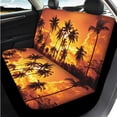 thumbnail image 3 of Uorisanigo Sunset Palm Tree Car Seat Covers Full Set 14 Pcs Auto Steering Wheel Cover Cars Headrest Cover and Console Cover and Water Cup Pad and Cars Seat Belt Cover Soft Fit for Car SUV, 3 of 6