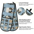 thumbnail image 2 of Yayeee Double Oven Mitt Kitchen Heat Resistant Baking 35" x7" Quilted Glove, Cartoon Cute Cat, 2 of 6