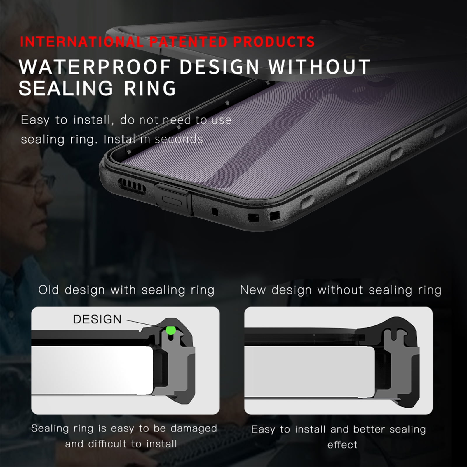 Dteck for Motorola Moto G Pure Case with Built-in Screen Protector Waterproof IP68 Underwater Full Body Protection Shockproof Phone Case with Clear Back for Moto G Pure