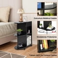 thumbnail image 3 of Buró con Ruedas Negro Madera  Homemake Furniture, con 2 USB, 2 Enchufes y Almacenamiento, 3 of 7