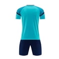thumbnail image 6 of Odeerbi Kids Teen Boys Girls Mesh Soccer Training Uniform Set Color Block Short Sleeve T-Shirt Shorts Quick Dry Athletic Sets for 5-15 Years, 6 of 6