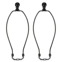 12 Inch Lamp Harp Kit with Finial, 2 Set Detachable Shade Bracket Holder, DIY Lighting Accessories for Table Floor Lamps, Black