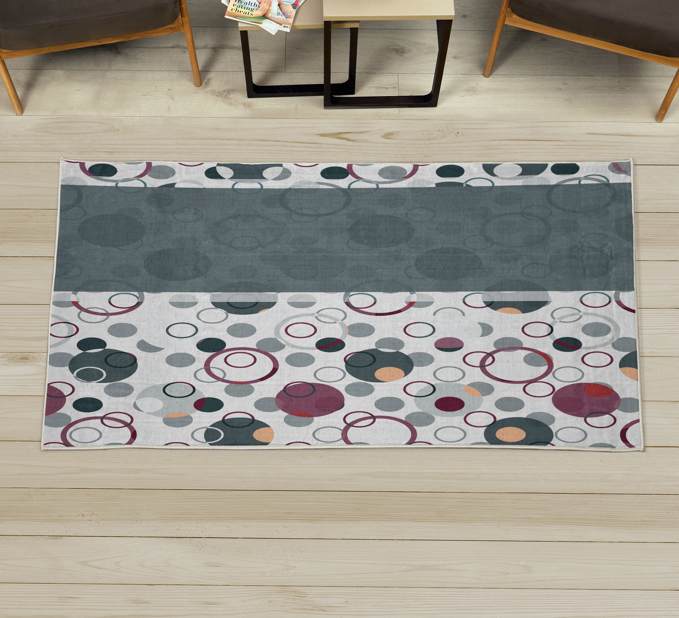 Abstract Decorative Rug, Circular Shaped Round Interlace Forms ...