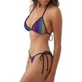 thumbnail image 2 of Disketp Leopard Neon Rainbow Gradient para Bañador de Dos Piezas para Mujer, Bikini Sexy Halter String, Conjunto de Bikini en Triángulo, 2 of 6
