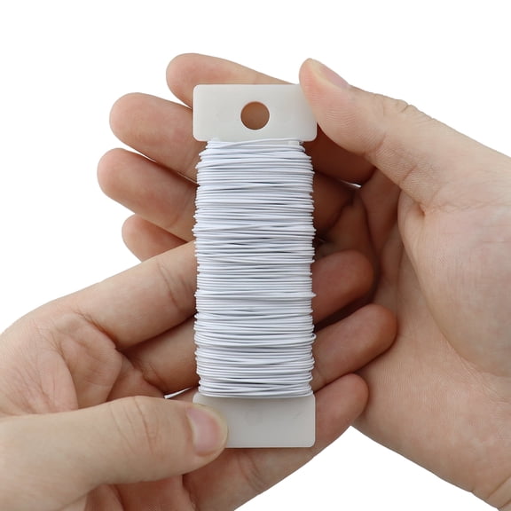 RILOMBAO 3 PCS 22 Gauge 0.71mm White Metal Floral Wire - Flexible Paddle Wire for Craft, Christmas Wreath, Flower Arrangement, Bouquet Wrapping, Wedding, DIY (115Ft/38Yd/Roll)