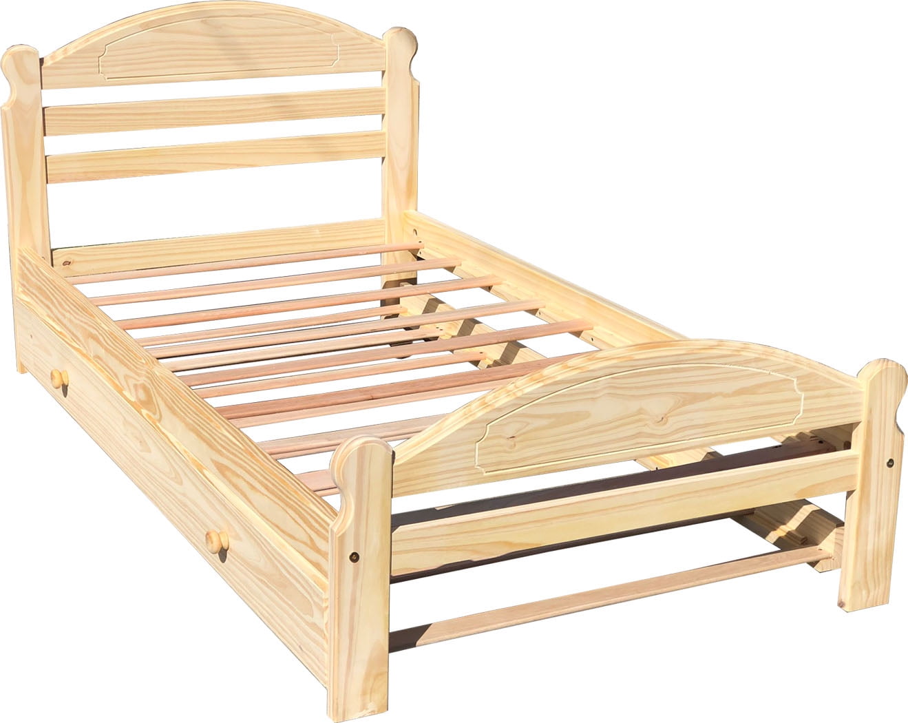 Solid Pine Twin Bed Single Wooden Bed Arizona Unfinished with Slats 
