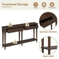 thumbnail image 3 of GZXS 59.8" Vintage Entryway Console Table with 4 Drawers & Bottom Shelf, Rustic Wood Accent Sofa Table for Living Room, Hallway, or Foyer (Espresso), 3 of 8