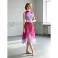 thumbnail image 6 of SiiRoh Womens Sleeveless Ballet Dancewear Ballroom Dance Leotard Dress Mock Neck Liturgical Praise Worship Dress Tunic Prom Dresses Hot Pink&Light Purple L, 6 of 6