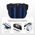 thumbnail image 5 of The Double-Layer Waist Bag Features A 6.3×9.1×2.8in Nylon Zipper And A Pull With A Zipper Compartment Darkblue Stripe_3, 5 of 8