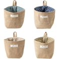 thumbnail image 1 of 4 Pieces Foldable Storage Basket Bag, Cotton Linen Storage Basket Bag, Hanging Storage Bag, 4 Colors, Used To Install Cosmetics, Keys, Toys, Small Ite, 1 of 5