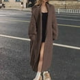 thumbnail image 2 of Womens Long Cardigans Fuzzy Cable Knitted Open Front Hooded Sweater Outerwear Solid Color Soft Cozy Warm Trendy Coat, 2 of 4