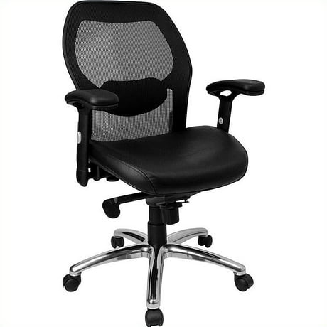 flash furniture mid back super mesh office chair in black