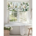 thumbnail image 4 of Watercolor Magnolia Flower Valances for Windows,Kitchen Valance Rod Pocket Short Curtain,Retro Farmhouse Floral Leaf Valance Curtain Window Valances for Bedroom Living Room 42x12in, 4 of 9
