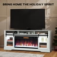 thumbnail image 5 of HOMCOM Fireplace TV Stand for TVs Up to 80 Inch, Entertainment Center with 36" Electric Fireplace, TV Console with Open Storage, Side Cabinets, White, 5 of 9