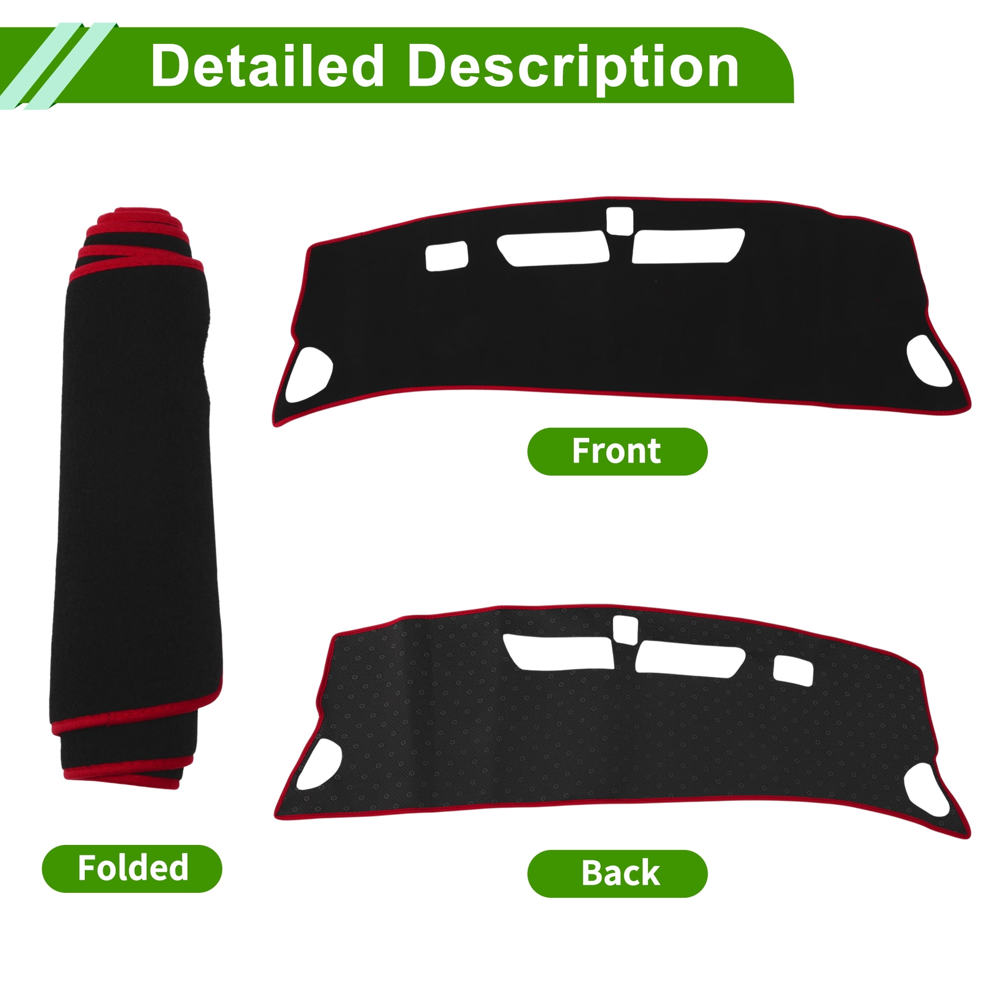 Dashboard Cover for Buick Encore GX 2024-2025 Dash Cover Mat Carpet Center Console Dash Cover Mat Polyester Black Red 1 Pcs
