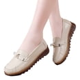thumbnail image 3 of NOKIO Comfortable Women'S Flats Stylish Women'S Breathable Fashion Sneakers Women Comfort Walking Flat Loafer Slip On Leather Loafer Comfortable Flat Shoes Outdoor Driving Shoes, 3 of 9