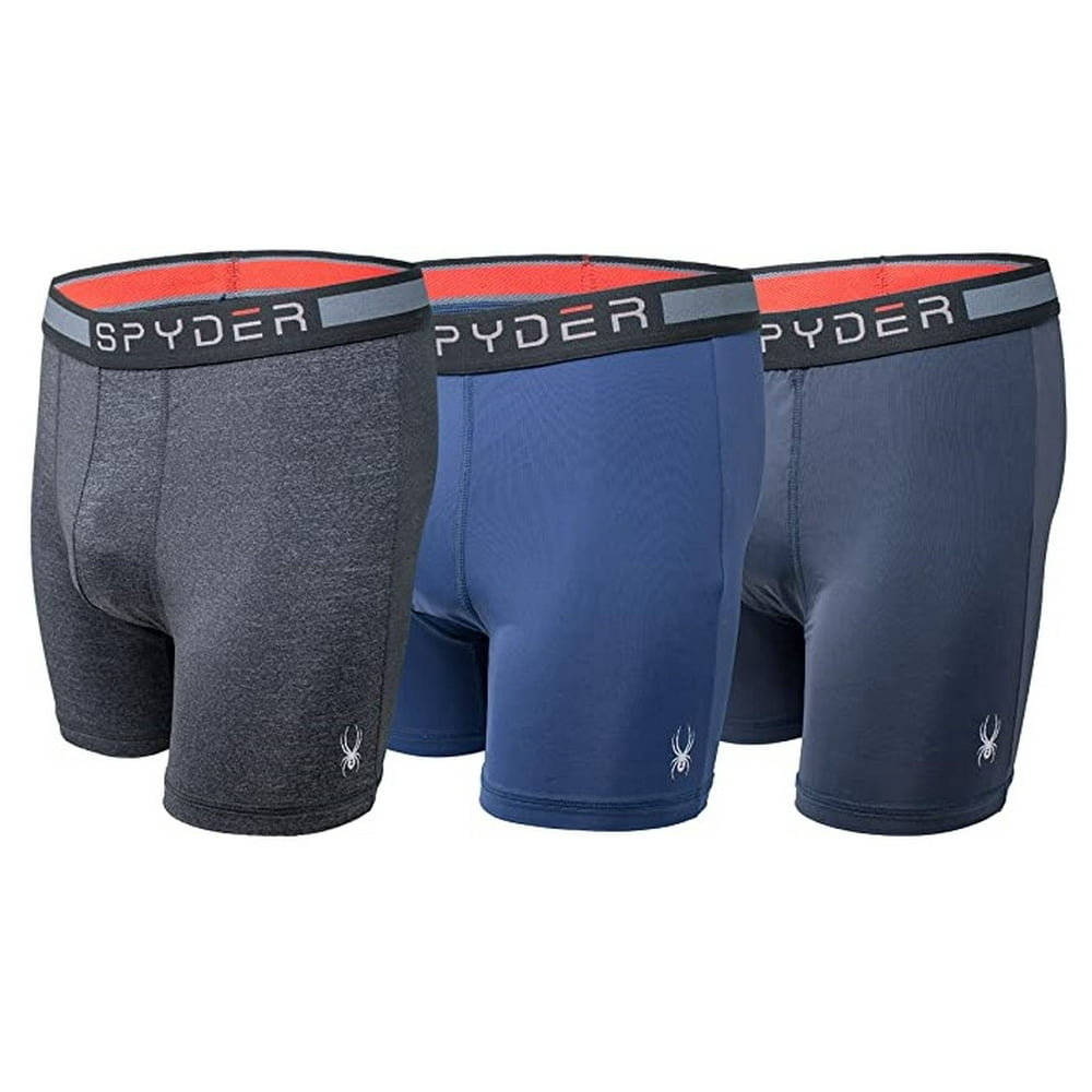 Spyder SPYDER MEN'S BIG & TALL NYLON BLUE 3XL PACK 3 BOXER BRIEF