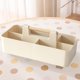 thumbnail image 4 of Caja de almacenamiento de sobremesa | Organizador rectangular de plástico con múltiples compartimentos | Portátil con mango de madera | Beige Blanco Gris | 32x15x8 cm | Contenedor de almacenamiento, 4 of 6