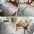 thumbnail image 6 of 6x9Ft Area Rugs Pink Gray Ombre Non-Skid Rubber Backing Large Rectangle Rugs - Living Room Bedroom Home Office, Black Hockey Sticks Minimalist Style Indoor Floor Mat Carpets Washable Rug, 6 of 9