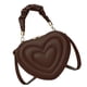 thumbnail image 2 of Bolso bandolera con forma de corazón para mujer con cremallera alrededor del bolso de hombro desmontable Marrón, 2 of 8