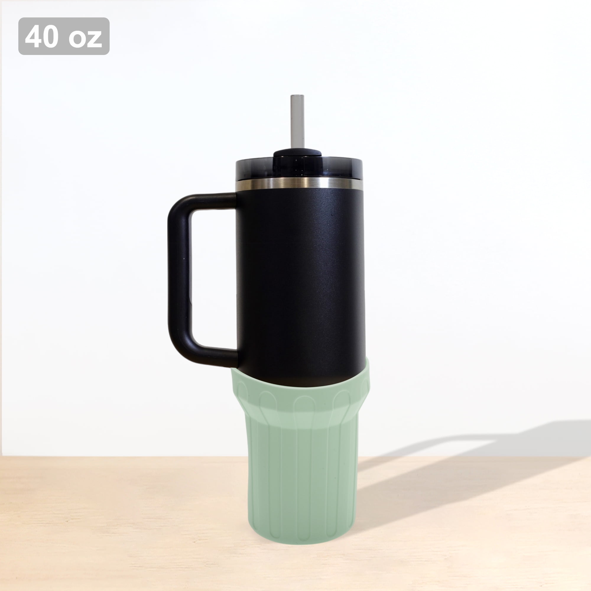 Unique Bargains 1Pc Protective Vertical Pattern Water Bottle Boot Light Green