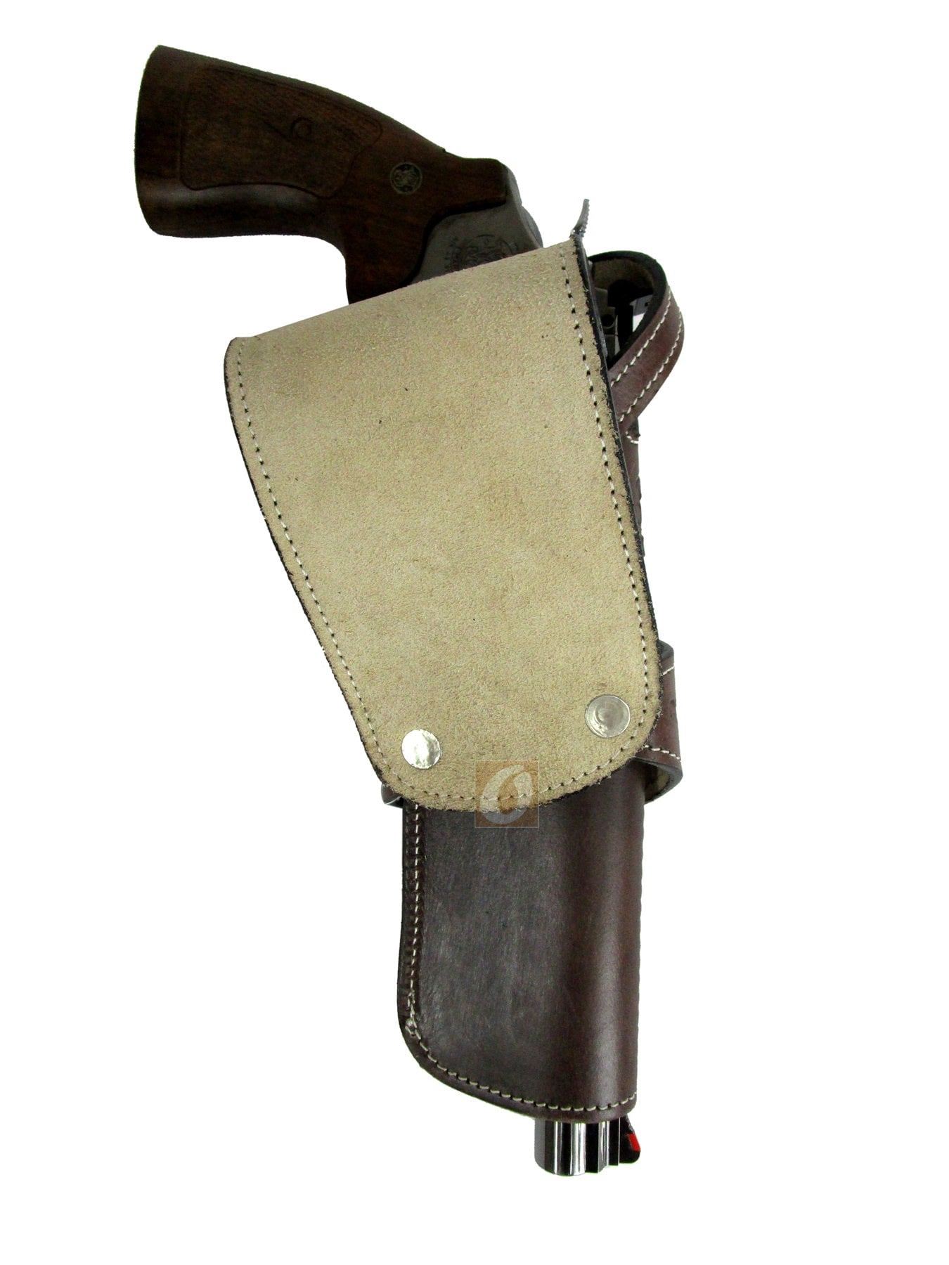 Leather Holster Heart Tooled Long Barrel Western Gun Cover Brown Color - Left Handed