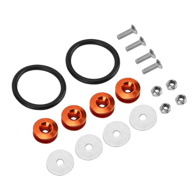 Quick Release Fastener Kit, Colorful Quick Release Fasteners Rubber Rings Kit for Car Bumper Trunk Mud Guard Lid