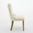 thumbnail image 4 of Mid-Century Modern Chairs with Lion Head Pull Ring,High-end Tufted Solid Wood Contemporary Velvet Upholstered Dining Chair with Golden Wooden Legs Nailhead Trim 2-Pcs Set,Beige,SW1201BG, 4 of 20