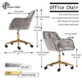 thumbnail image 5 of Velvet Fabric Home Office Chair with Gold Metal Legs, Modern Mid-Back Computer Chair on Wheels Stylish Rolling Swivel Task Chair for Women Adults, 5 of 5