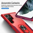 thumbnail image 3 of Designed for Samsung Galaxy S22 Ultra Case, Military-Grade Drop Protection, Shockproof Phone Case Cover, Magnetic Car Mount Ring Kickstand Bumper Hard Case for Samsung Galaxy S22 Ultra, Red, 3 of 9