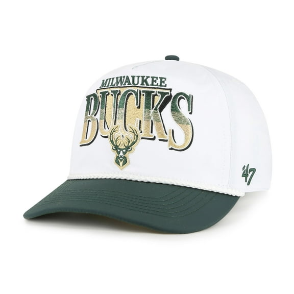 Men's '47 White/Hunter Green Milwaukee Bucks Tribute Two-Tone Hitch Adjustable Hat
