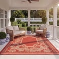thumbnail image 4 of SAFAVIEH Courtyard Claire Rooster Indoor/Outdoor Area Rug, 5'3" x 7'7", Red/Natural, 4 of 16