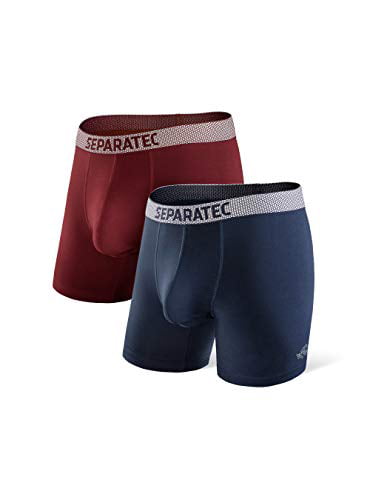 Separatec Men's Underwear 2 Pack High Tech Single-Sided Moisture Transported Fast Dry Boxer Briefs
