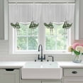 thumbnail image 4 of Dark Green Striped Balloon Curtains for Living Room/French Door, Abstract Modern Geometric Stripes Tie Up Curtains 63 Inch Length Energy Saving Kitchen Curtains Shades for Windows 42"x63", 4 of 8