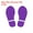 Dark Purple 6x2.5", variant on Unique Bargains Footprint Sticker Floor Decal Sign for Class Green 6x2.5"