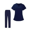 thumbnail image 2 of Women Nurse Uniform,Medical Nurse Scrubs,Breathable Tops And Pants Beauty Salon Ladies Scrubs Set,Clothing , Navy Blue, XXL, 2 of 9