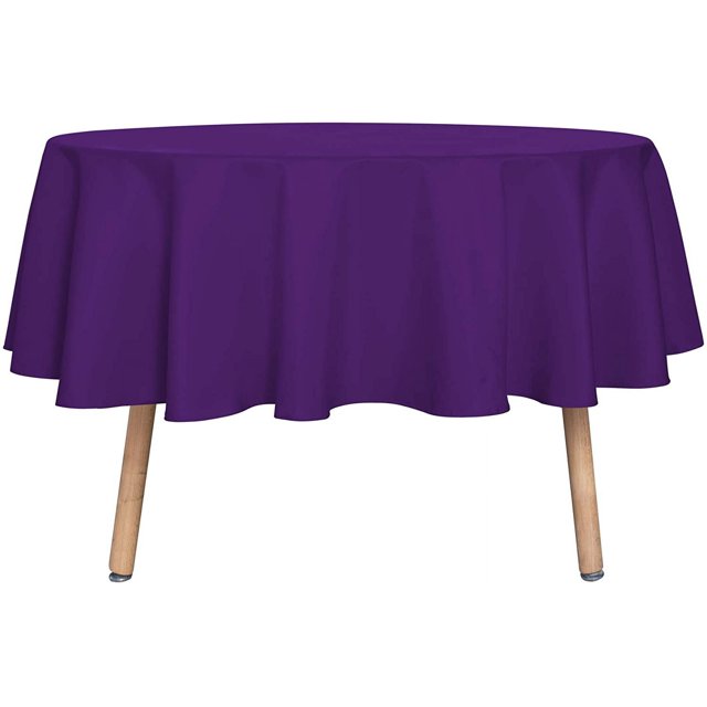 LAICAIW Nappe Ronde - 80 Pouces - Résistante à l'Eau, Anti-Déversement, Lavable, Nappe en Polyester, Tissu Décoratif, Housse de Table pour Table à Manger, Buffets, Fêtes et Camping, Violet