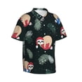 thumbnail image 2 of Bixox Men's Hawaiian Shirts Men's Baby Sloths Sleeping On The Christmas Ball Print Short-Sleeve Shirt-X-Large, 2 of 8