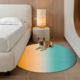 thumbnail image 2 of Orange Teal Ombre Round Area Rug 3.3Ft Washable Circle Rugs for Dining Room Table, Abstract Gradient Minimalist Modern Non-Slip Carpet Floor Mats Indoor Outdoor Carpet Runner Aesthetic Home Decor, 2 of 8