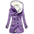 thumbnail image 2 of HTNBO Womens Winter Coats Outerwear Ladies Fleece Jackets with Hood Long Coats for Cold Weather Fashion New Arrivals, 2 of 5