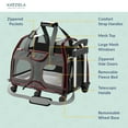 thumbnail image 6 of Katziela Luxury Pet Carrier with Removable Wheels, Double Telescopic Handle (Black and Red) Pack 1, 6 of 8