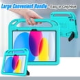 thumbnail image 6 of LTROP Kids Case for New iPad (A16) 11th Generation (11-inch, 2025)/ 10th Gen (10.9-inch, 2022) with Screen Protector, Durable Shockproof Handle Stand Cover Case for iPad 11th/ 10th Gen, Turquoise, 6 of 8