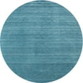 thumbnail image 1 of Ahgly Company Machine Washable Indoor Round Contemporary Blue Ivy Blue Area Rugs, 3' Round, 1 of 7