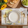 thumbnail image 4 of Yellow Tulip Placemats Set of 4, Vintage Spring Floral Retro Art Butterfly Wooden Placemats for Dining Table, Place Mats for Kitchen Tabletop, Waterproof Wipeable Dining Table Mats Set, 4 of 9