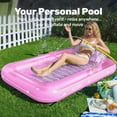 thumbnail image 4 of SLOOSH Inflatable Tanning Pool Lounger Float for Adults, 70" x 46" Large Suntan Tub Pool Floats Sun Tan Tub Ice Bath Tub Tanning Bed Blow up Pool Raft Lounge Floatie,L-Pink White, 4 of 9