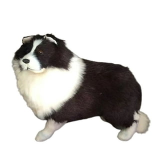 Simulation Border Collie Plush Toy - Realistic Standing Border Collie Puppy Dog